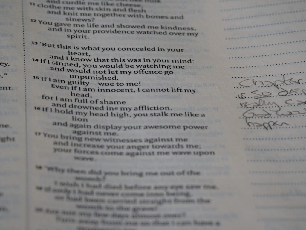 a close up of a book with writing on it